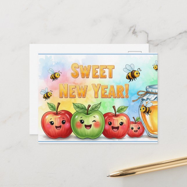 Postal Rosh Hashanah Año Nuevo Judío (Anverso/Reverso In Situ)