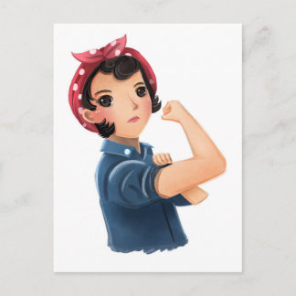 Postal rosie de las mujeres del río, ¡podemos hacerlo! Se