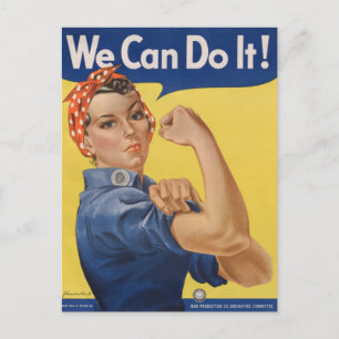 Postal Rosie la Remachadora: Mujeres Fuertes Empoderamien
