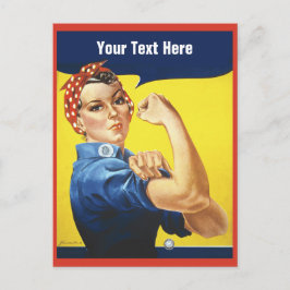 Postal Rosie the Riveter con tu texto personalizado
