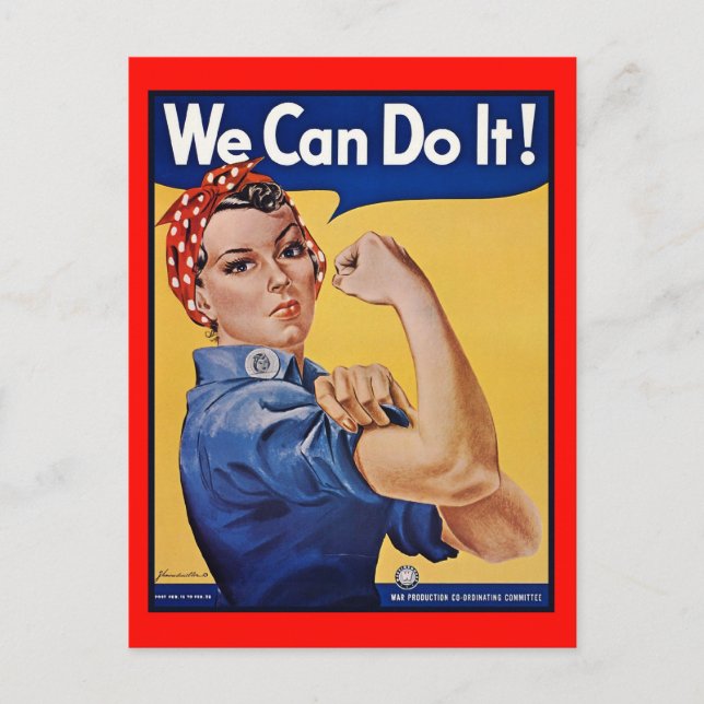 Postal Rosie the Riveter: El empoderamiento femenino fuer (Anverso)