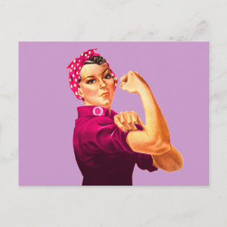 Postal Rosie The Riveter - Rosa del Cáncer