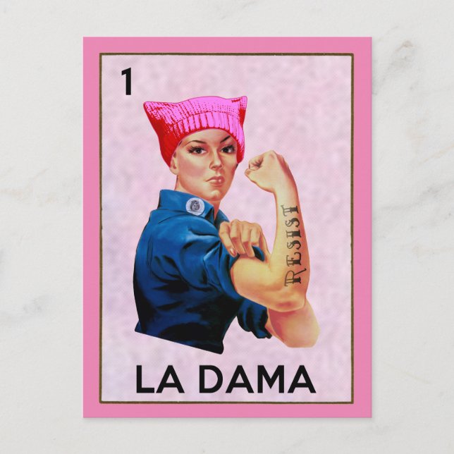 Postal Rosie the Riveter se resiste a La Dama Loteria (Anverso)