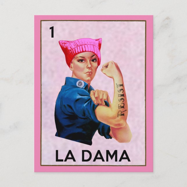 Postal Rosie the Riveter se resiste a La Dama Loteria (Anverso)