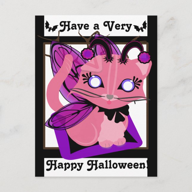 Postal Rosie Toon Kitty Fairy Kitten B&W EdgesPostcard (Anverso)