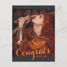 Postal Rossetti Joan de Arc Felicitaciones CC1048