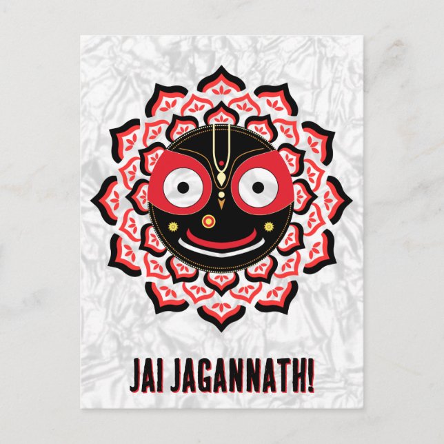 Postal Rostro de Lord Jagannath Chakra Deidad Hindú (Anverso)