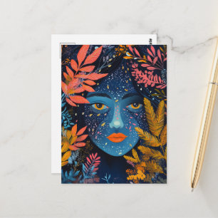 Postal Rostro en las Plantas