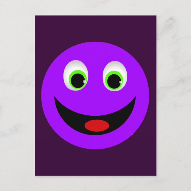 POSTAL ROSTRO FELIZ DE PURPLE (Anverso)