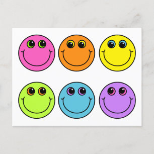 Postal Rostros de Emoji coloridos