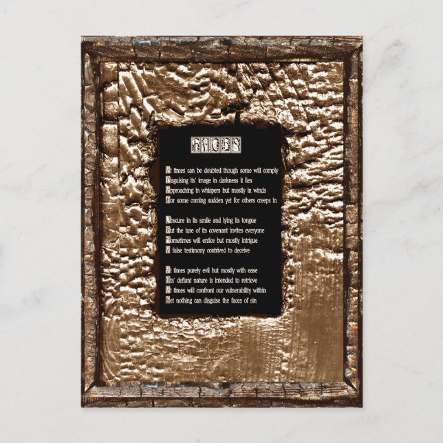 Postal Rostros de pecado (Anverso)