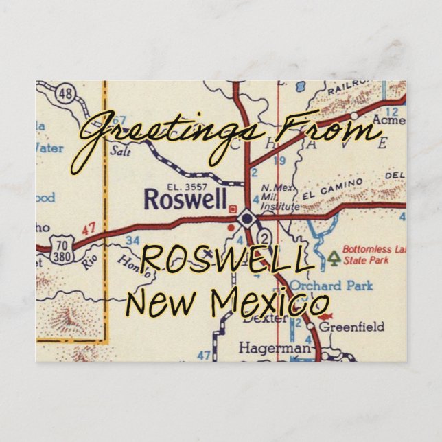 Postal Roswell New Mexico Vintage (Anverso)