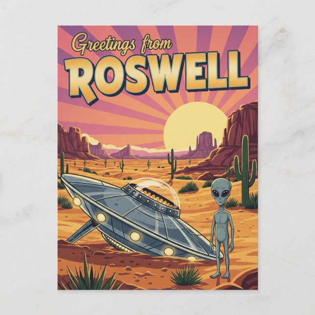 Postal Roswell Nuevo México Alien (Anverso)