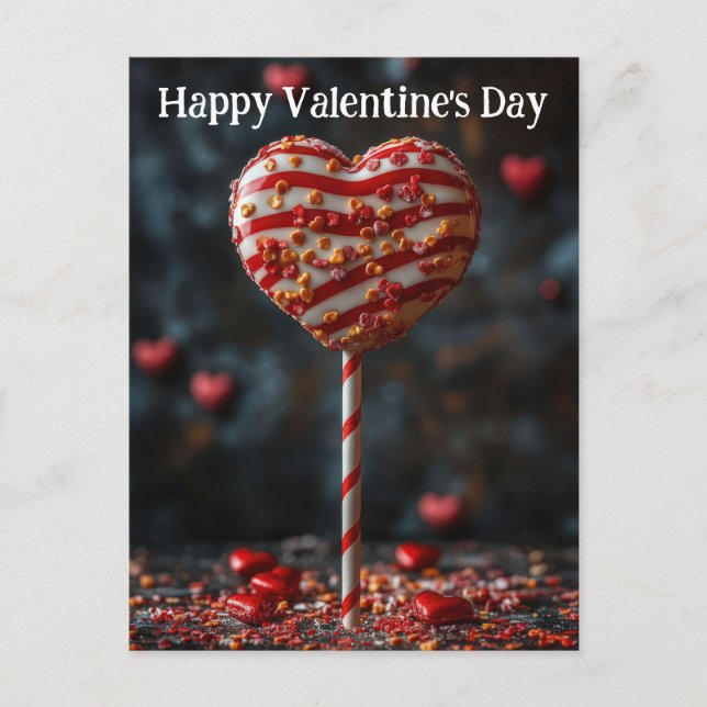 Postal Rot weißer Herz Cake Pop Valentinstag (Anverso)