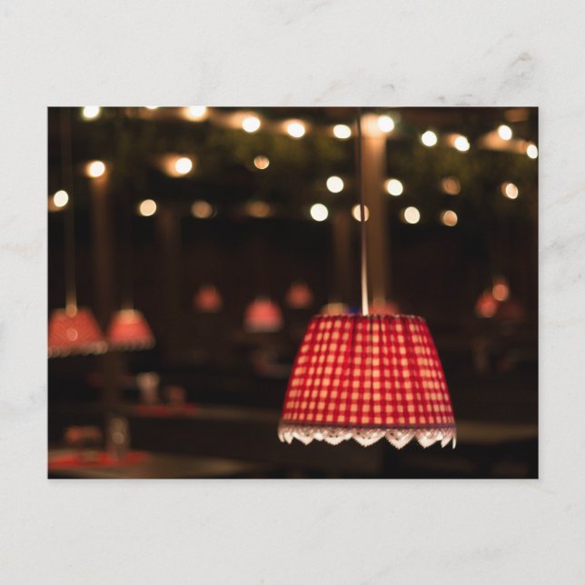 POSTAL ROTE LAMPENSCHIRME FESTZELT HAAGER HERBSTFEST (Anverso)