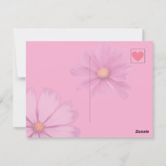Postal Rotes Herz auf rosa - Postcard Postkarte