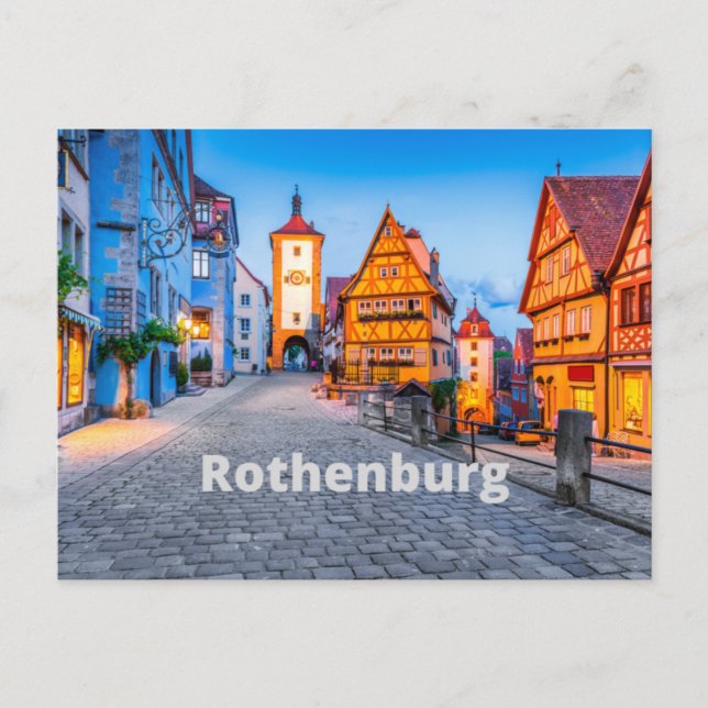 Postal Rothenburg, Alemania Street City View (Anverso)