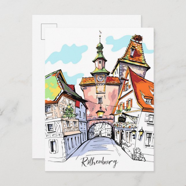 Postal Rothenburg ob der tauber Alemania Travel (Anverso / Reverso)