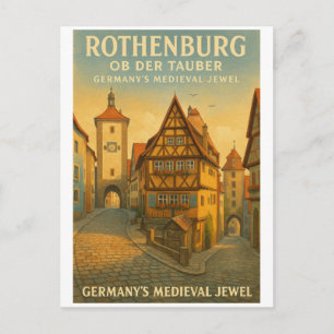 Postal Rothenburg ob der Tauber, Alemania Viajes Retro