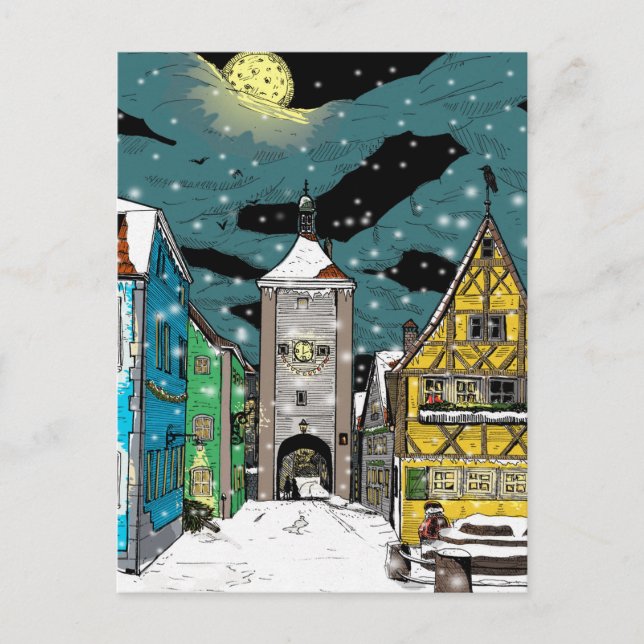 Postal Rothenburg ob der Tauber Germany en Navidades (Anverso)