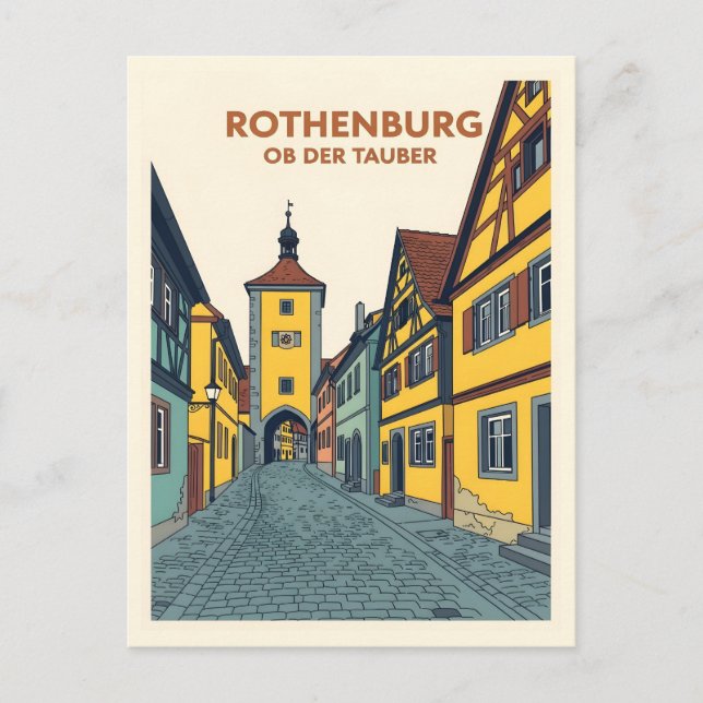 Postal Rothenburg ob der Tauber Vintage (Anverso)
