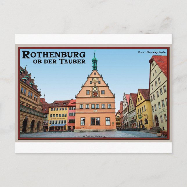Postal Rothenburg od Tauber - der Marktplatz (Anverso)