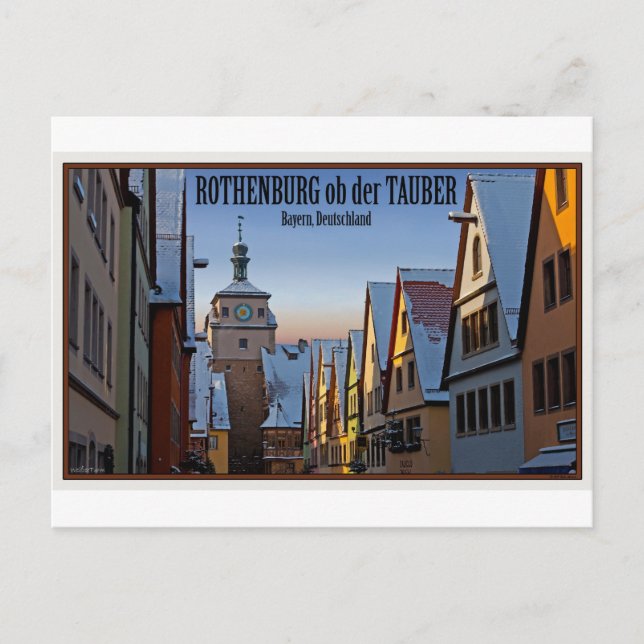 Postal Rothenburg od Tauber - Invierno de Weisserturm (Anverso)