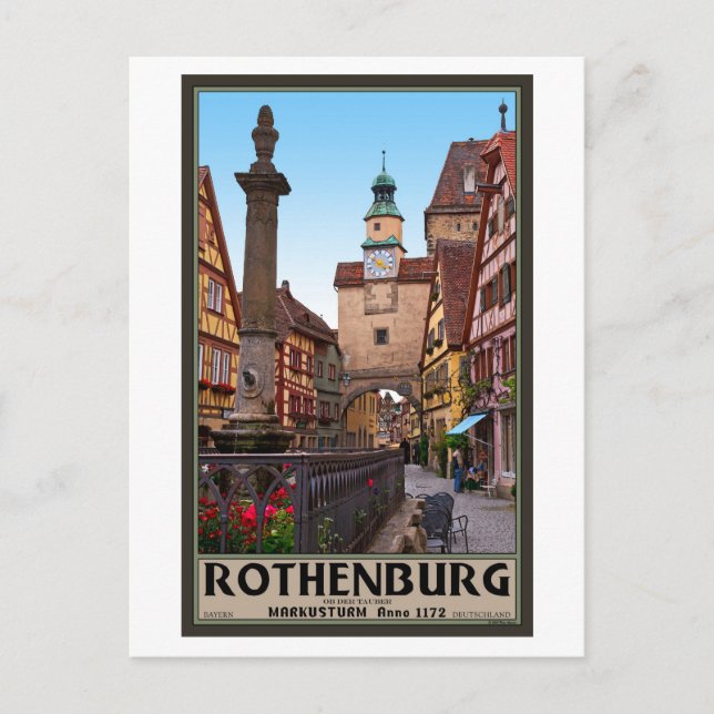 Postal Rothenburg od Tauber - Markusturm (Anverso)