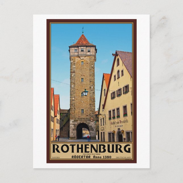 Postal Rothenburg od Tauber - Rödertor (Anverso)