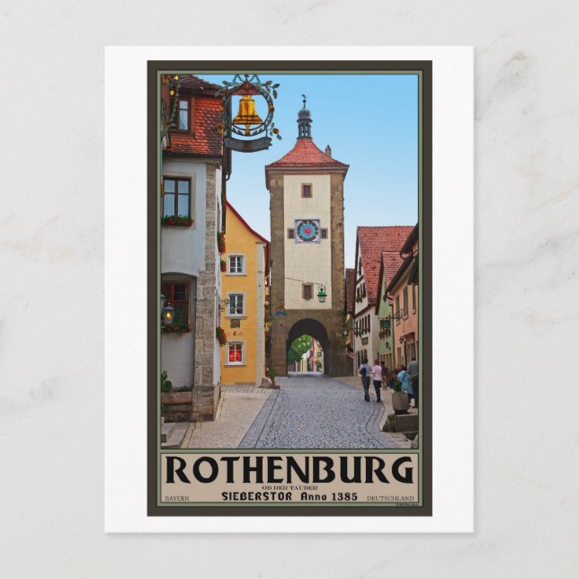Postal Rothenburg od Tauber - Sieberstor (Anverso)