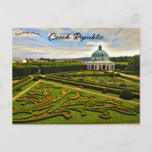 Postal Rotonda en el Jardín de Flores Kromeriz Chequia
