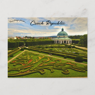 Postal Rotonda en el Jardín de Flores Kromeriz Chequia