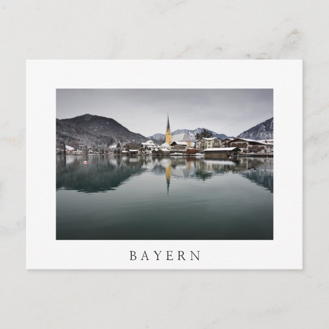 Postal Rottach-Egern en Tegernsee, Baviera en invierno (Anverso)