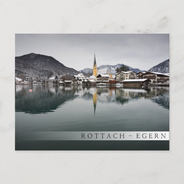 Postal Rottach-Egern en Tegernsee, Baviera en invierno (Anverso)