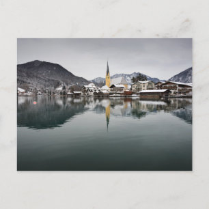 Postal Rottach-Egern en Tegernsee, Baviera en invierno
