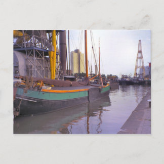 Postal Rotterdam, buques históricos, barcaza de vela hola