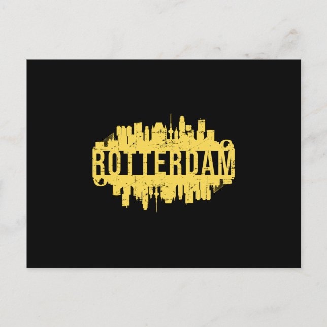 Postal Rótterdam City Cityscape Skyline Trip Funny Gift (Anverso)