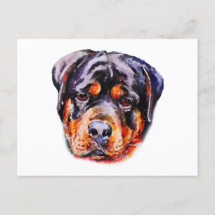 Postal Rottweiler acuarela