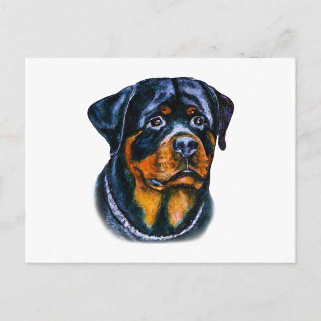 Postal Rottweiler acuarela (Anverso)