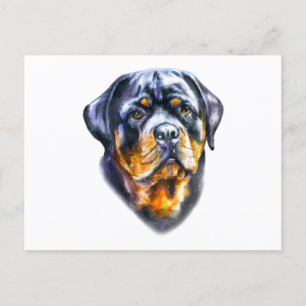 Postal Rottweiler acuarela