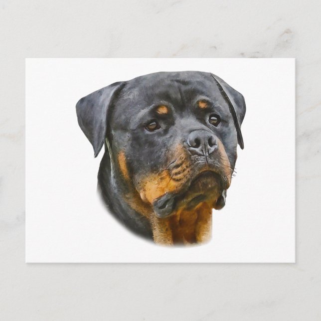 Postal Rottweiler acuarela (Anverso)