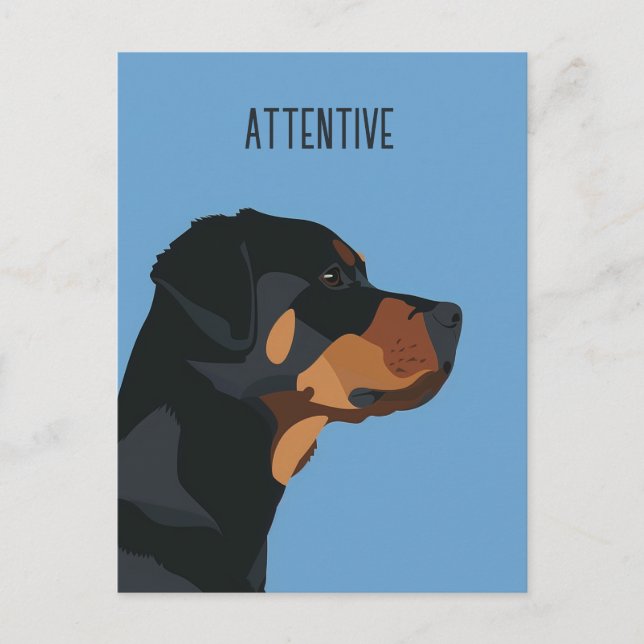 Postal Rottweiler azul (Anverso)