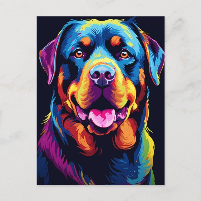 Postal Rottweiler colorido (Anverso)