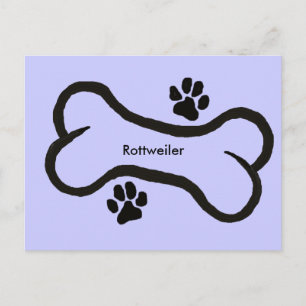 Postal Rottweiler con diseño de huella digital de Bone N