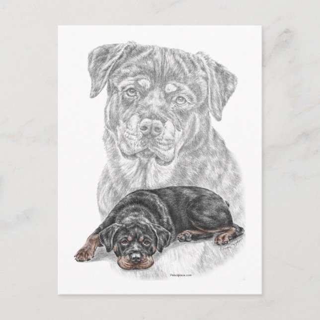 Postal Rottweiler Dog Art (Anverso)