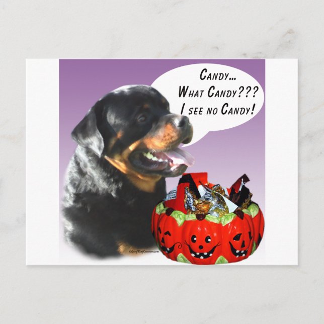 Postal Rottweiler Halloween Candy (Anverso)