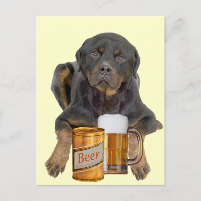 Postal Rottweiler No Toques Mi Cerveza (Anverso)
