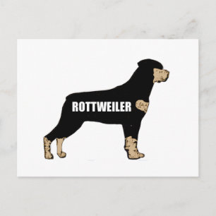 Postal Rottweiler nombre silo negro y bronceador