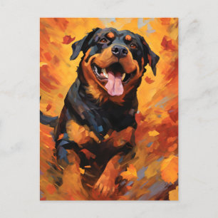 Postal Rottweiler Otoño Día de Acción de Gracias