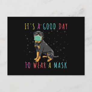 Postal Rottweiler Usa Una Máscara Graciosa Es Un Buen Día
